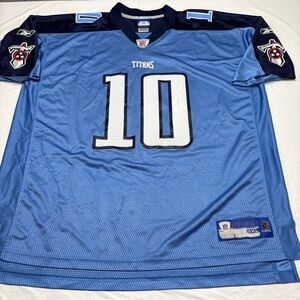 Vince Young #10 Tennessee Titans Blue Reebok Jersey Mens 3XL Stained